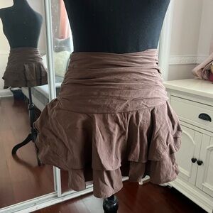Women’s Tiered Brown Mini Skirt